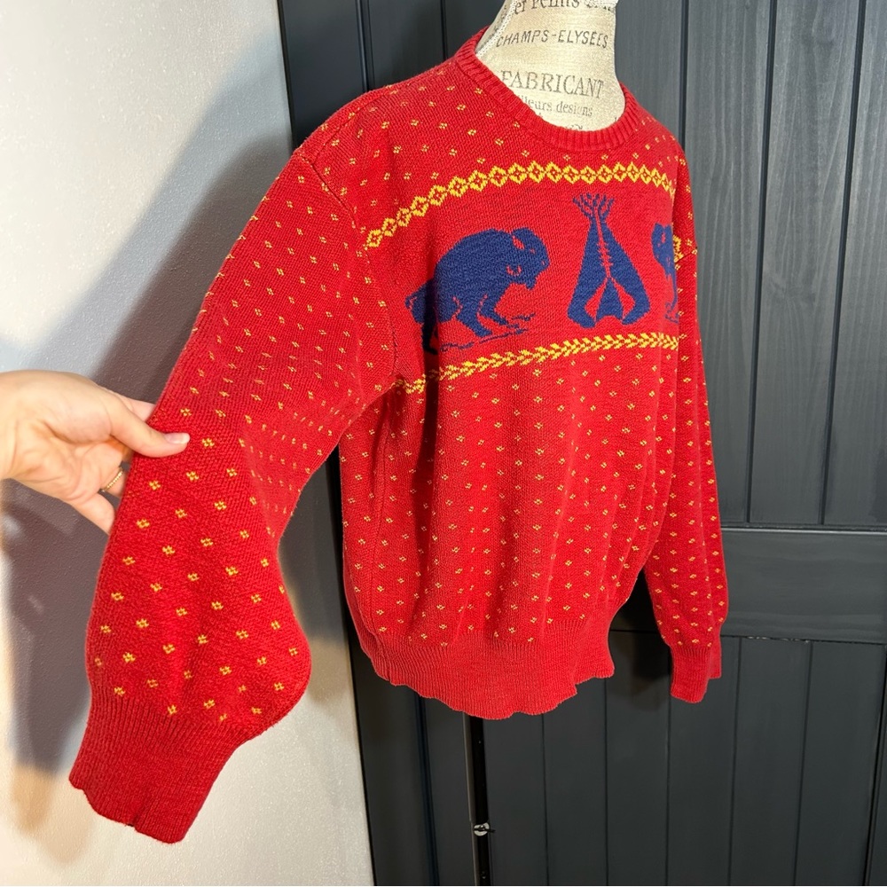 Polo Ralph Lauren Vintage Rare Sweater Buffalo Tipi Size XXL - Picture 3 of 6